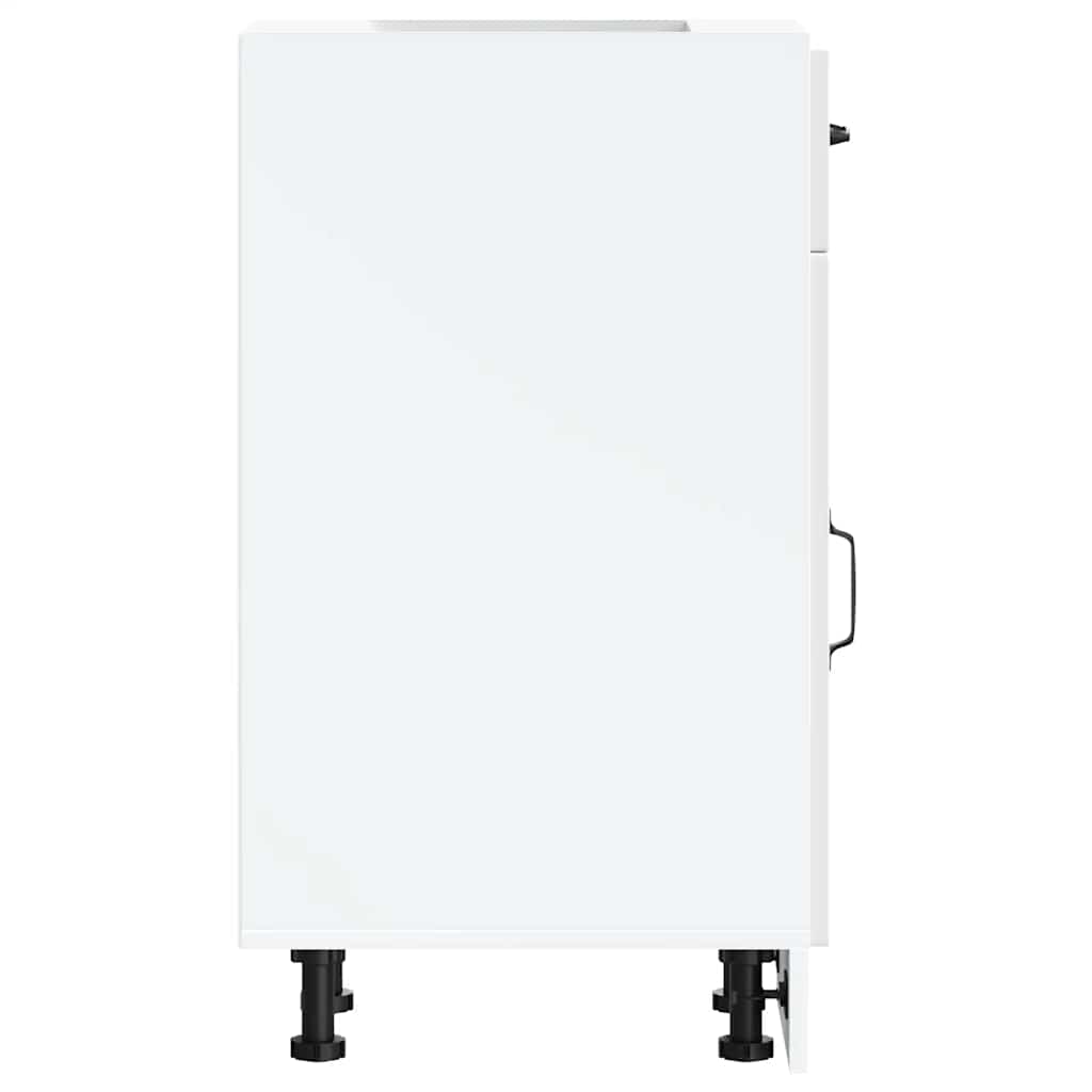 Kitchen Base Cabinet Porto High Gloss White Engineered Wood