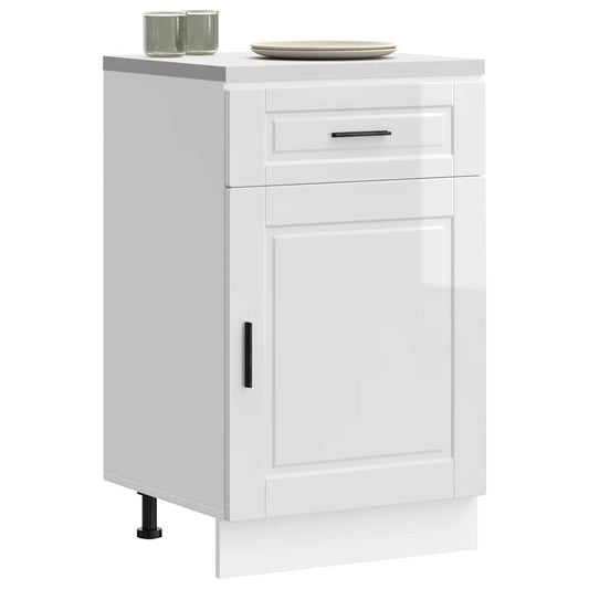 Kitchen Base Cabinet Porto High Gloss White Engineered Wood