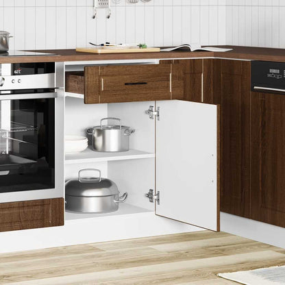Kitchen Base Cabinet Porto Brown Oak Engineered Wood