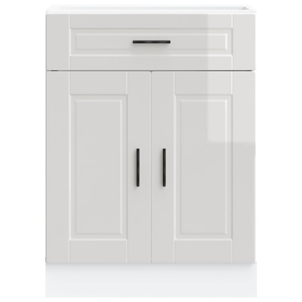 Kitchen Base Cabinet Porto High Gloss White Engineered Wood
