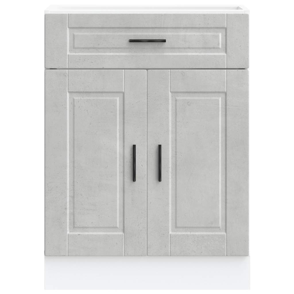 Kitchen Base Cabinet Porto Concrete Grey Engineered Wood