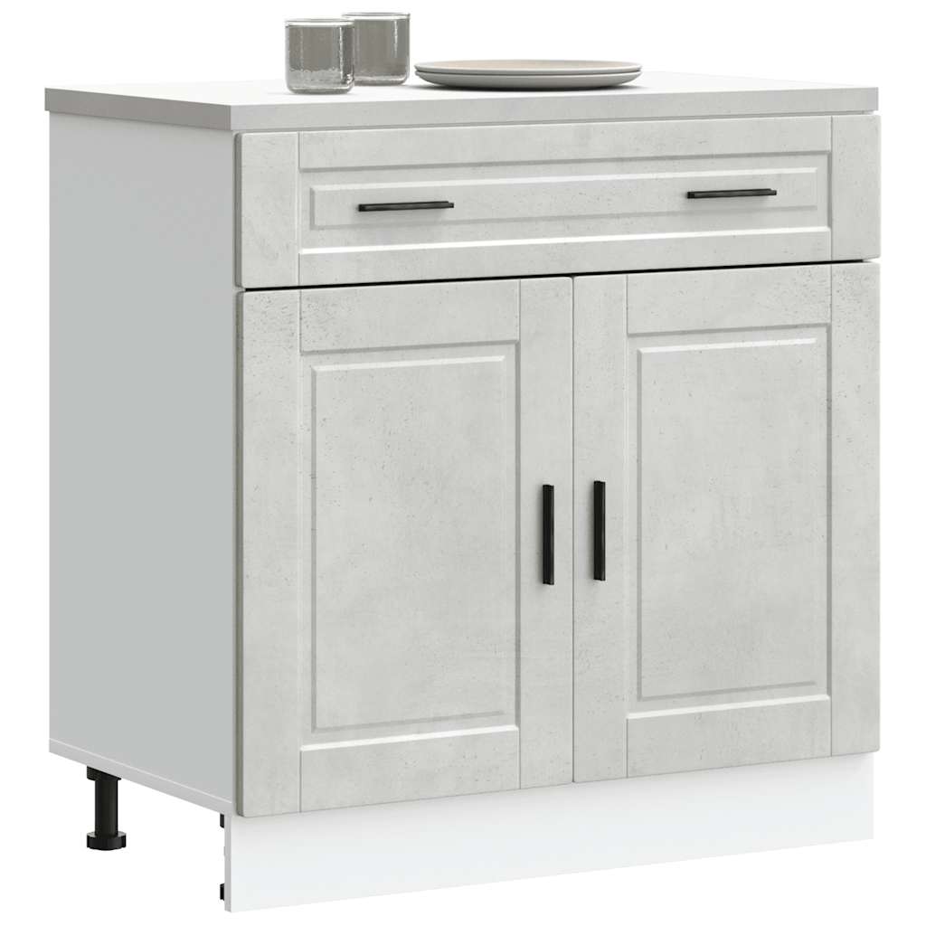 Kitchen Base Cabinet Porto Concrete Grey Engineered Wood