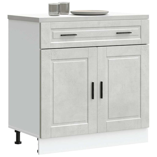 Kitchen Base Cabinet Porto Concrete Grey Engineered Wood