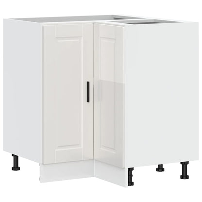 Kitchen Corner Base Cabinet Porto High Gloss White Engineered Wood