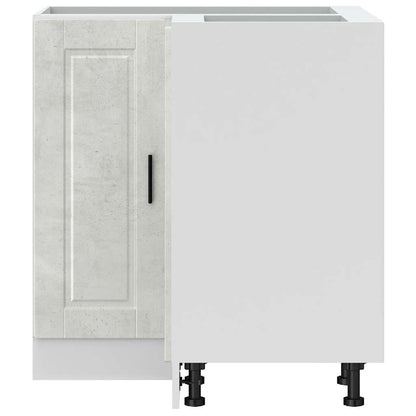 Kitchen Corner Base Cabinet Porto Concrete Grey Engineered Wood