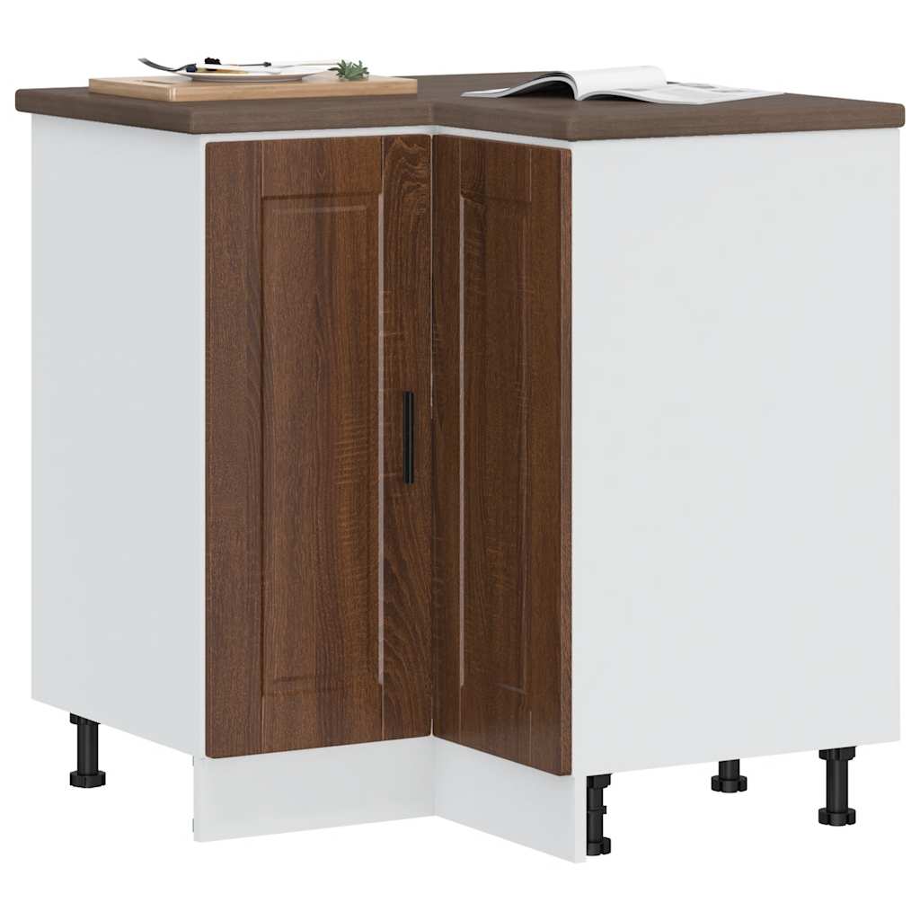 Kitchen Corner Base Cabinet Porto Brown Oak Engineered Wood
