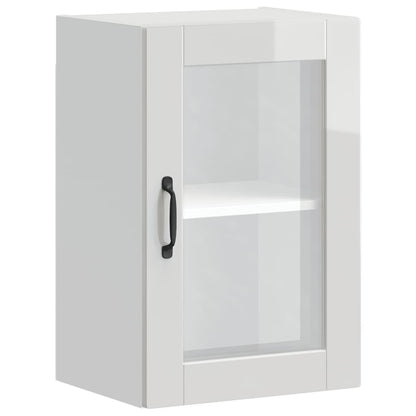 Kitchen Wall Cabinet with Glass Door Porto High Gloss White