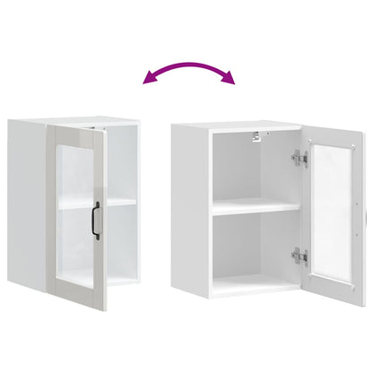 Kitchen Wall Cabinet with Glass Door Porto High Gloss White