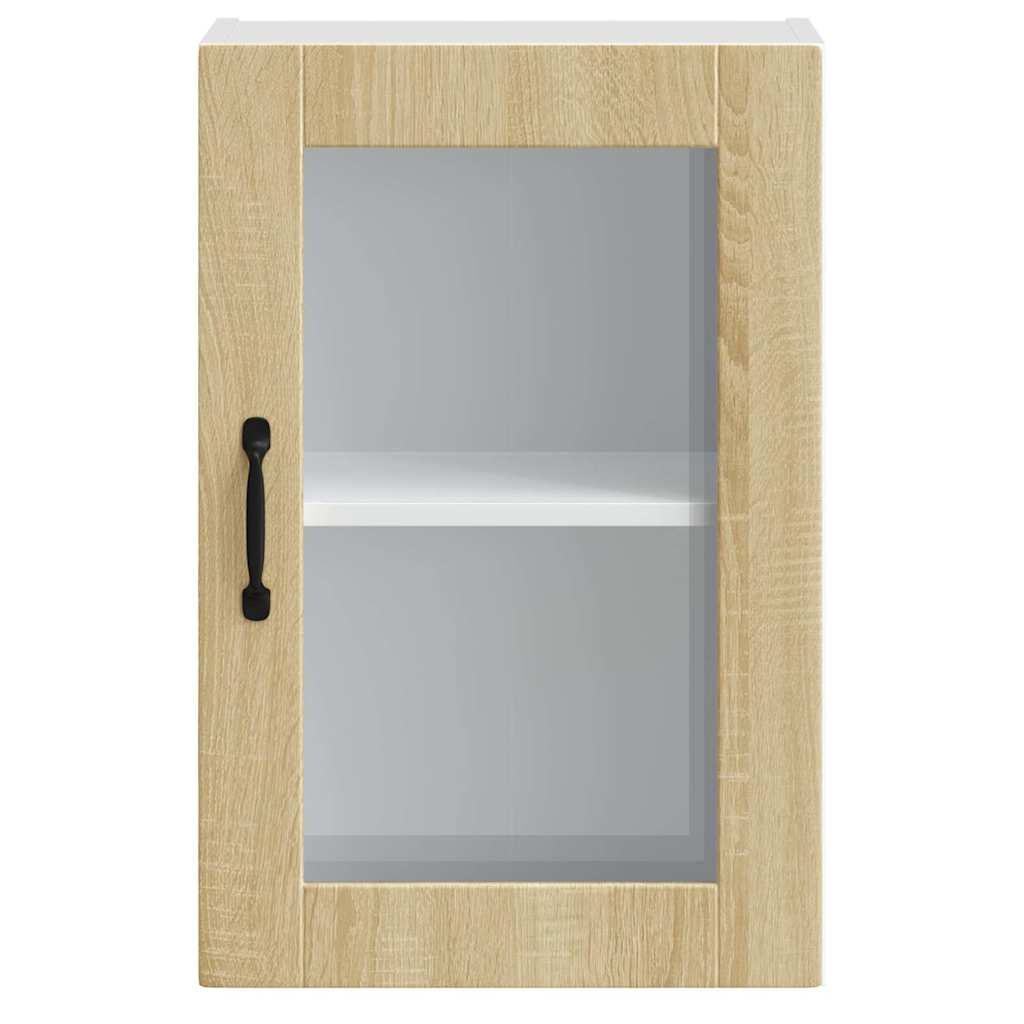 Kitchen Wall Cabinet with Glass Door Porto Sonoma Oak
