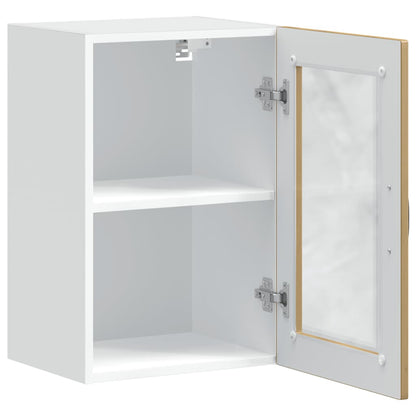 Kitchen Wall Cabinet with Glass Door Porto Artisan Oak