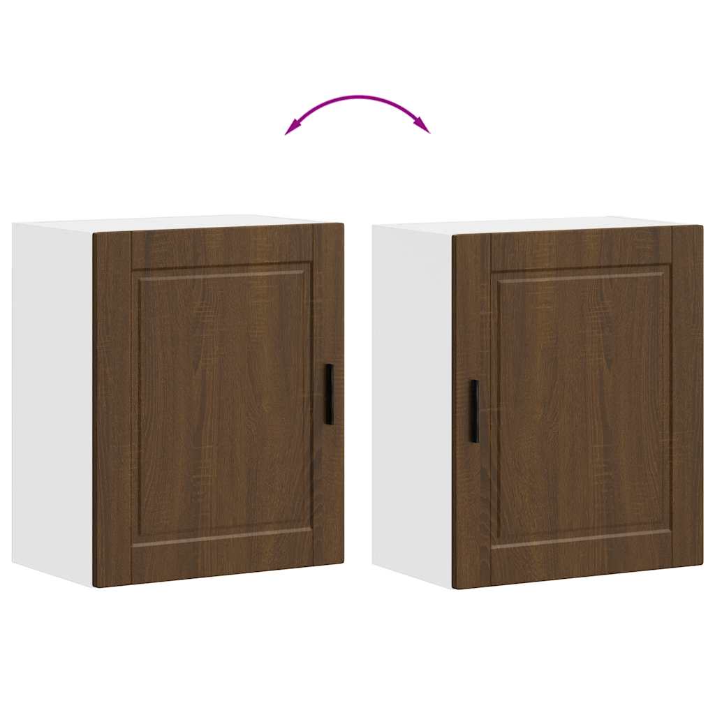 Kitchen Wall Cabinets 2 pcs Porto Brown Oak Engineered Wood