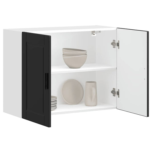 Kitchen Wall Cabinet Porto Black Engineered Wood