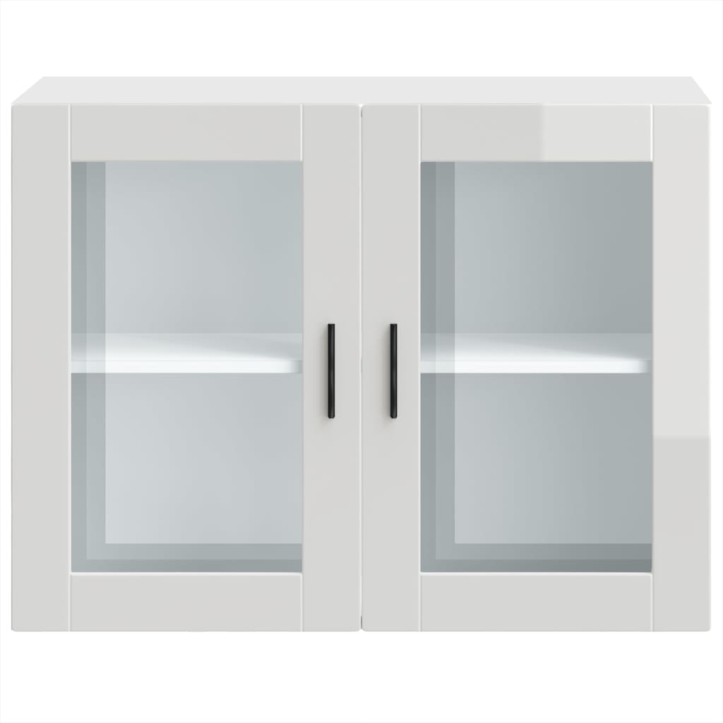 Kitchen Wall Cabinet with Glass Door Porto High Gloss White