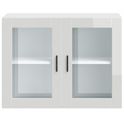 Kitchen Wall Cabinet with Glass Door Porto High Gloss White