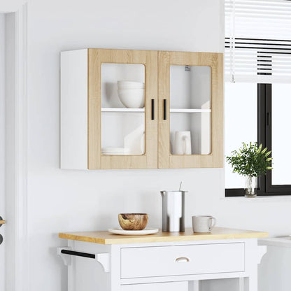 Kitchen Wall Cabinet with Glass Door Porto Sonoma Oak