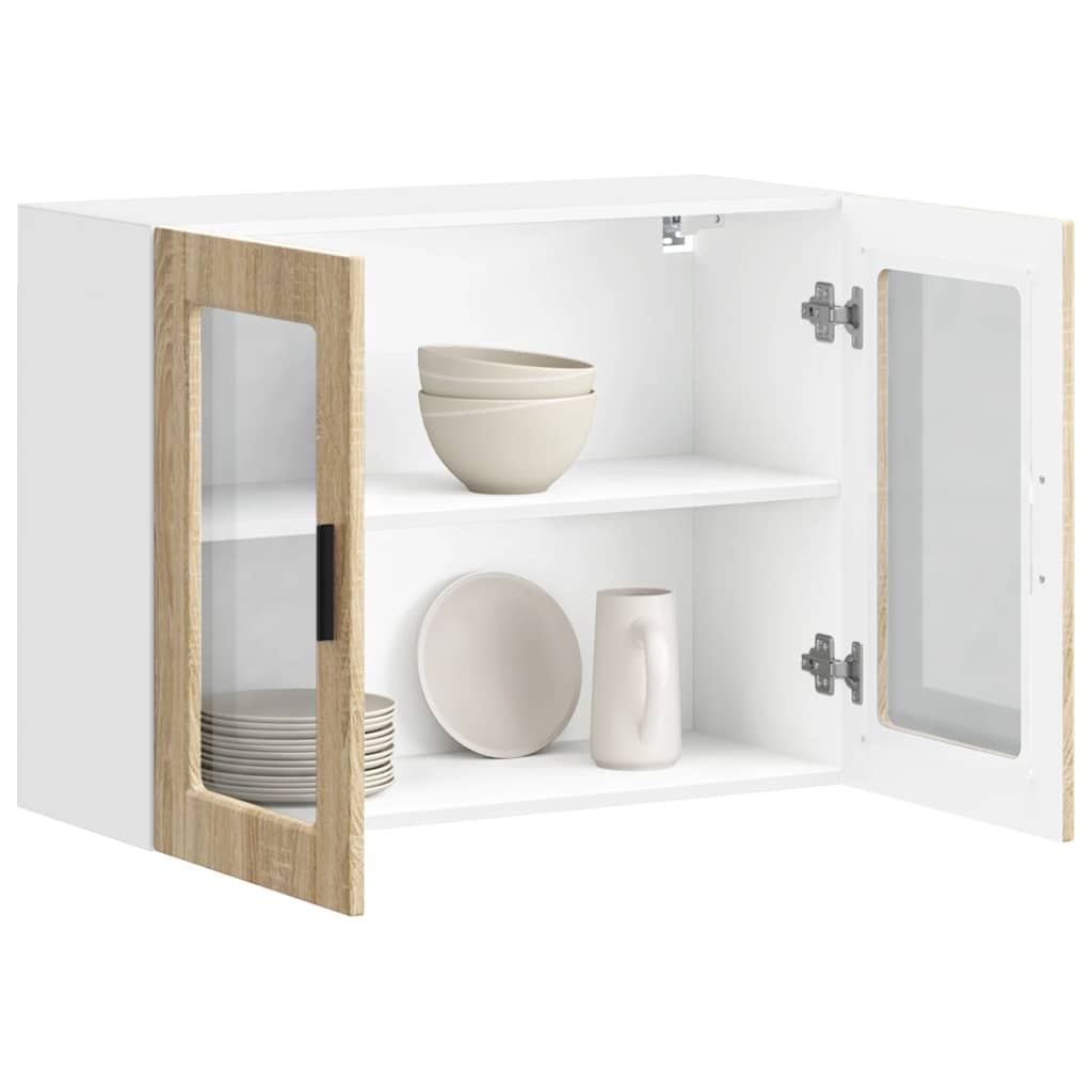 Kitchen Wall Cabinet with Glass Door Porto Sonoma Oak