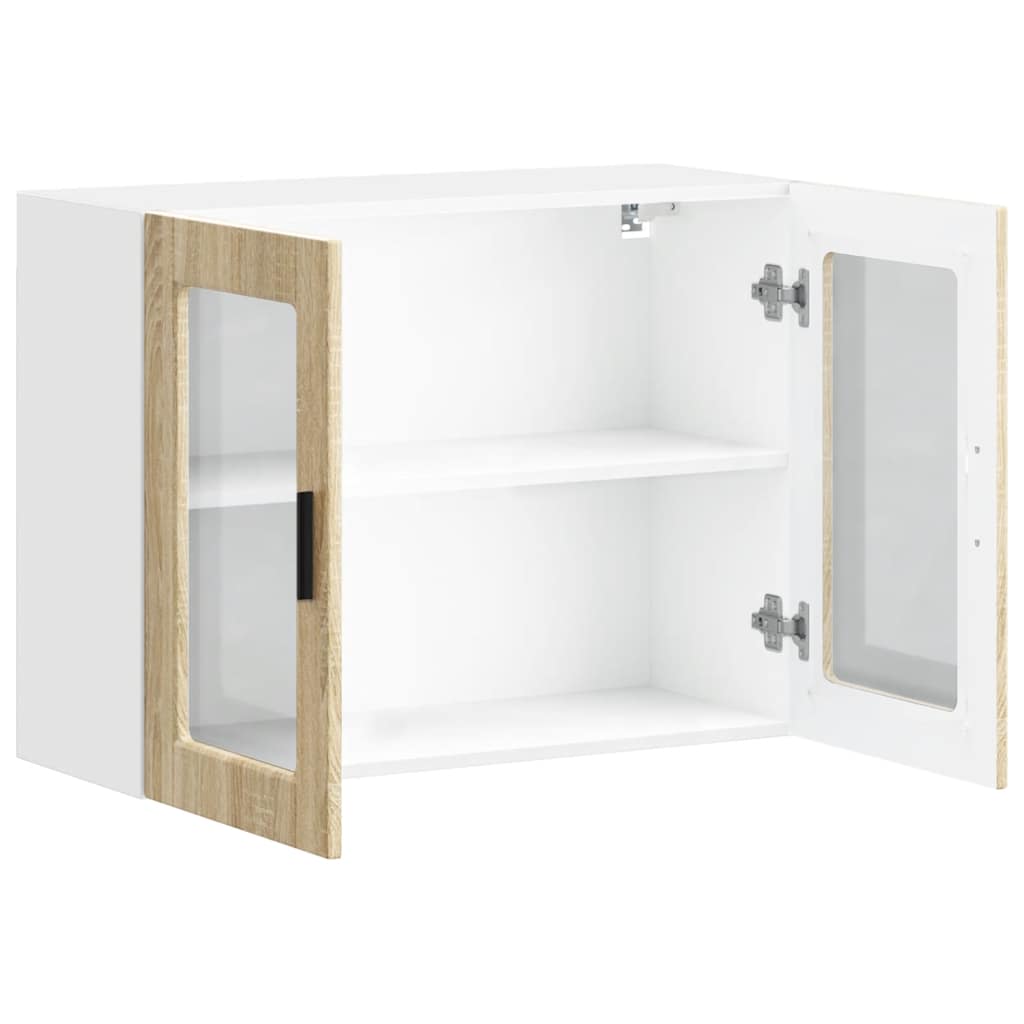 Kitchen Wall Cabinet with Glass Door Porto Sonoma Oak