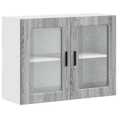 Kitchen Wall Cabinet with Glass Door Porto Grey Sonoma