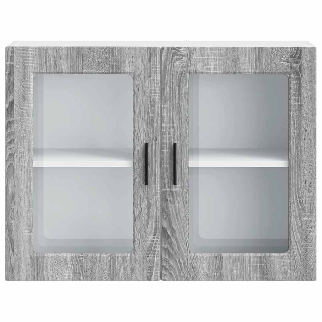 Kitchen Wall Cabinet with Glass Door Porto Grey Sonoma