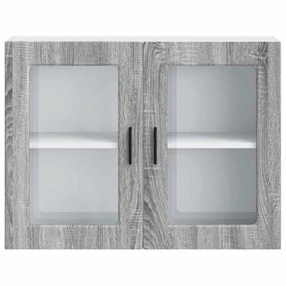 Kitchen Wall Cabinet with Glass Door Porto Grey Sonoma