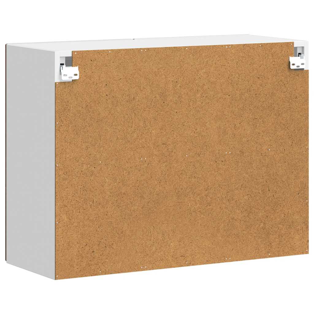 Kitchen Wall Cabinet with Glass Door Porto Brown Oak