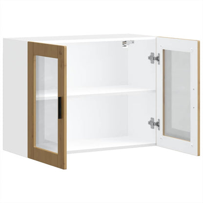 Kitchen Wall Cabinet with Glass Door Porto Artisan Oak