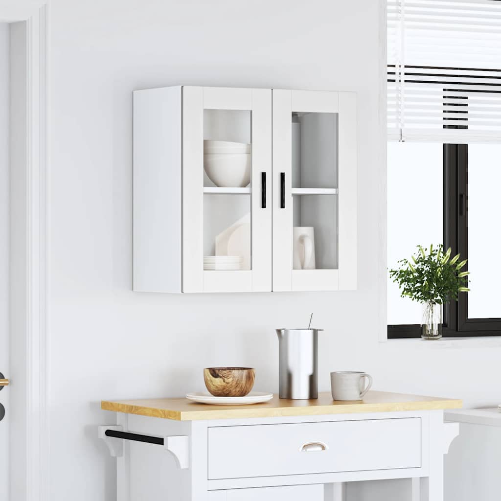 Kitchen Wall Cabinet with Glass Door Porto White