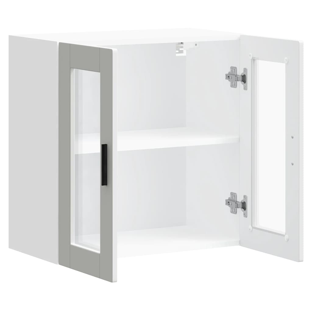 Kitchen Wall Cabinet with Glass Door Porto White