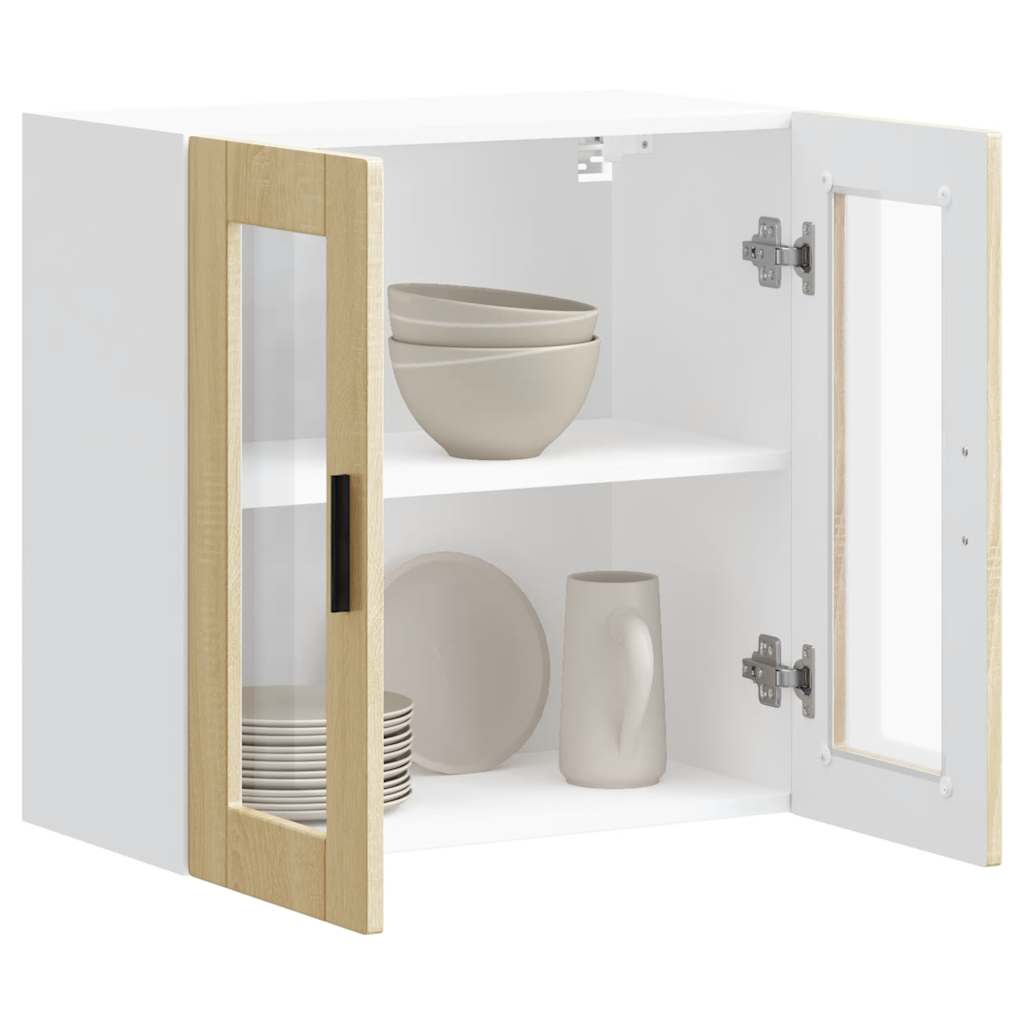 Kitchen Wall Cabinet with Glass Door Porto Sonoma Oak