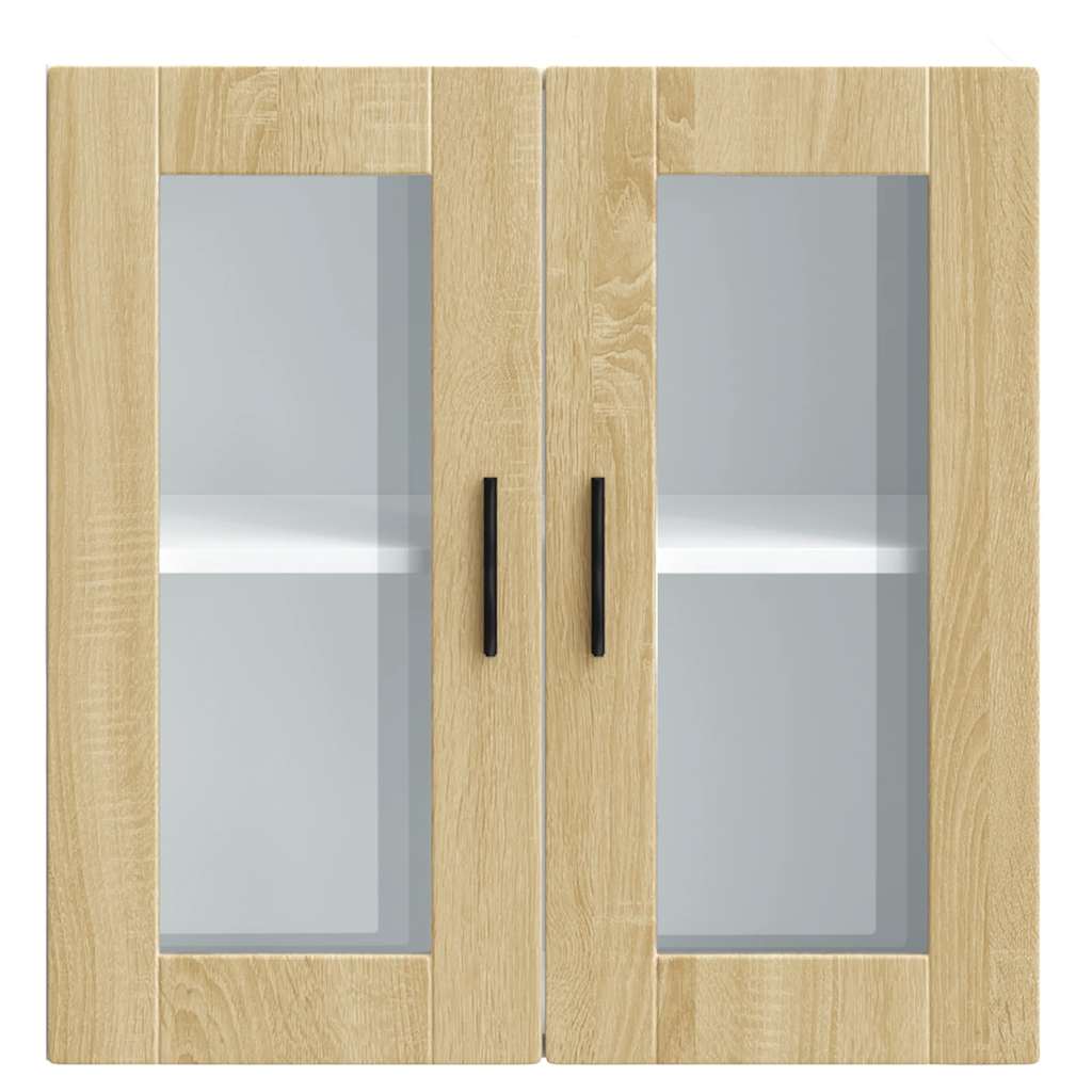 Kitchen Wall Cabinet with Glass Door Porto Sonoma Oak