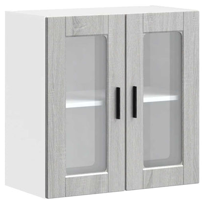 Kitchen Wall Cabinet with Glass Door Porto Grey Sonoma