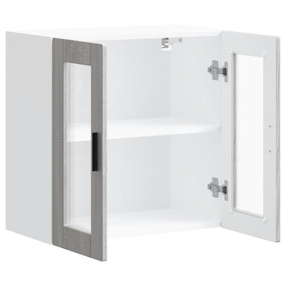 Kitchen Wall Cabinet with Glass Door Porto Grey Sonoma