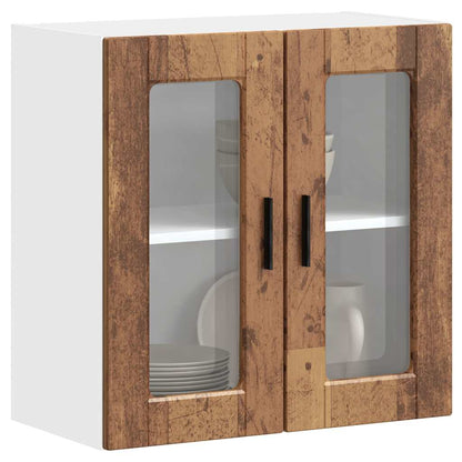 Kitchen Wall Cabinet with Glass Door Porto Old Wood