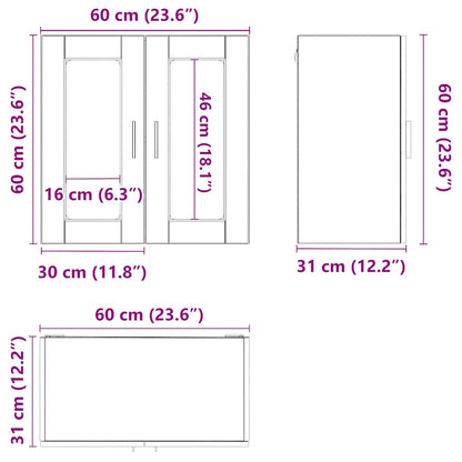 Kitchen Wall Cabinet with Glass Door Porto Old Wood