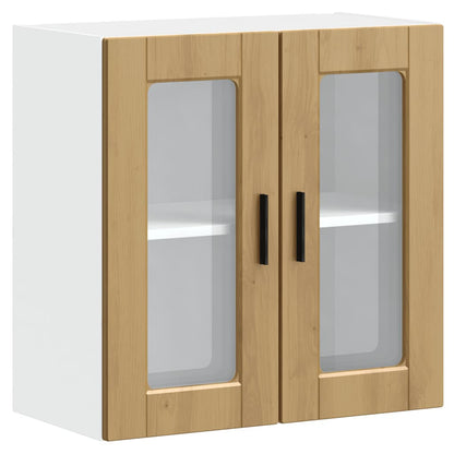 Kitchen Wall Cabinet with Glass Door Porto Artisan Oak