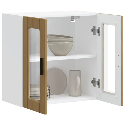 Kitchen Wall Cabinet with Glass Door Porto Artisan Oak