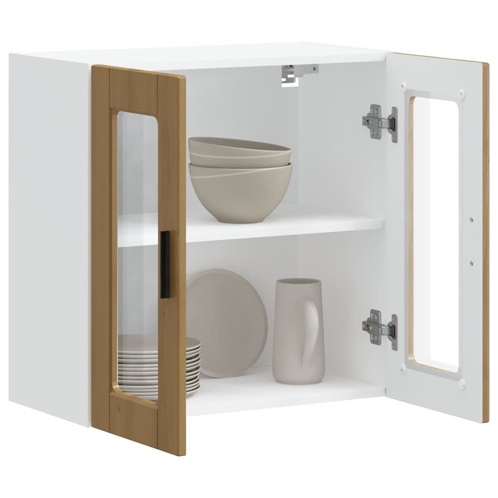 Kitchen Wall Cabinet with Glass Door Porto Artisan Oak