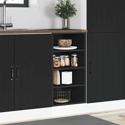 Bottom Cabinet Riga Black 40x44.5x81.5 cm Engineered Wood