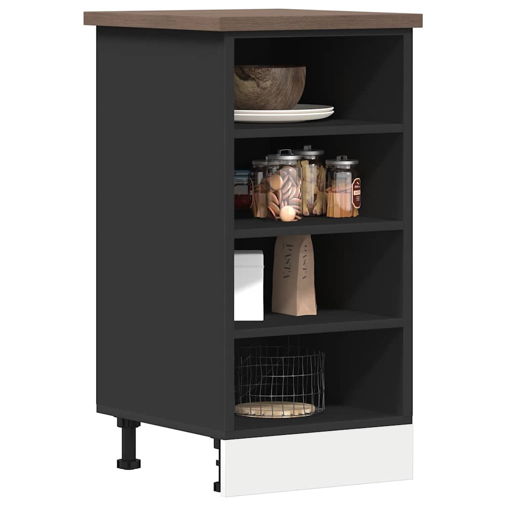 Bottom Cabinet Riga Black 40x44.5x81.5 cm Engineered Wood