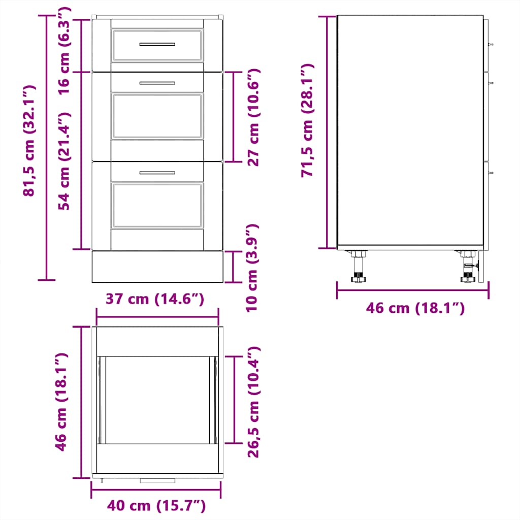 Kitchen Base Cabinet Porto White Engineered Wood