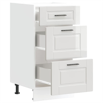 Kitchen Base Cabinet "Porto" High Gloss White Engineered Wood