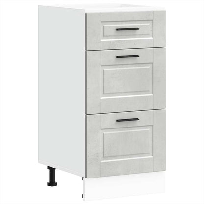 Kitchen Base Cabinet Porto Concrete Grey Engineered Wood