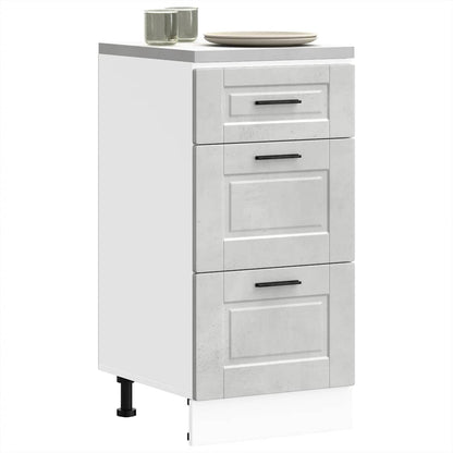 Kitchen Base Cabinet Porto Concrete Grey Engineered Wood