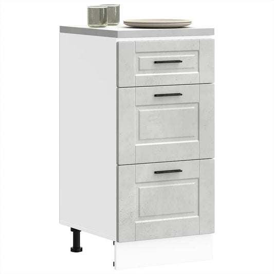 Kitchen Base Cabinet Porto Concrete Grey Engineered Wood