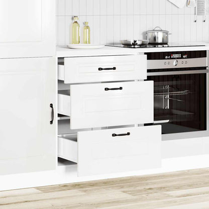 Kitchen Base Cabinet "Kalmar" High Gloss White Engineered Wood