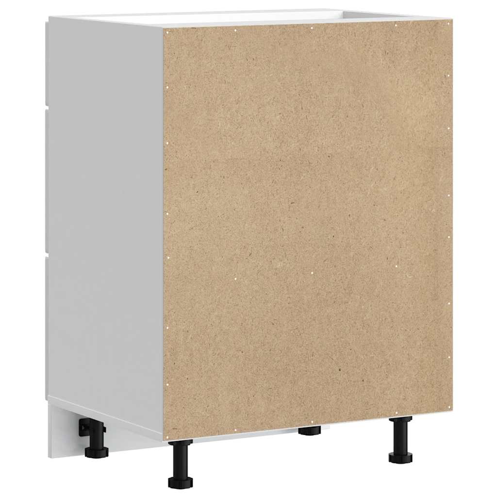 Kitchen Base Cabinet "Kalmar" High Gloss White Engineered Wood