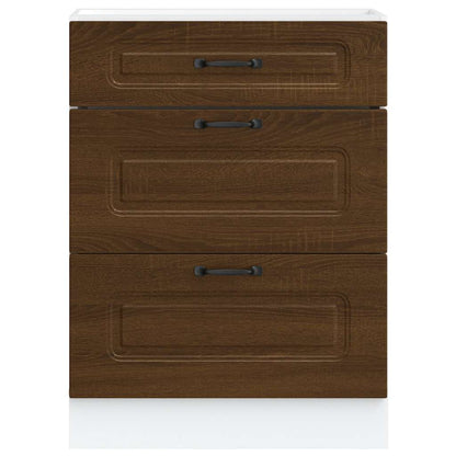 Kitchen Base Cabinet Kalmar Brown Oak Engineered Wood