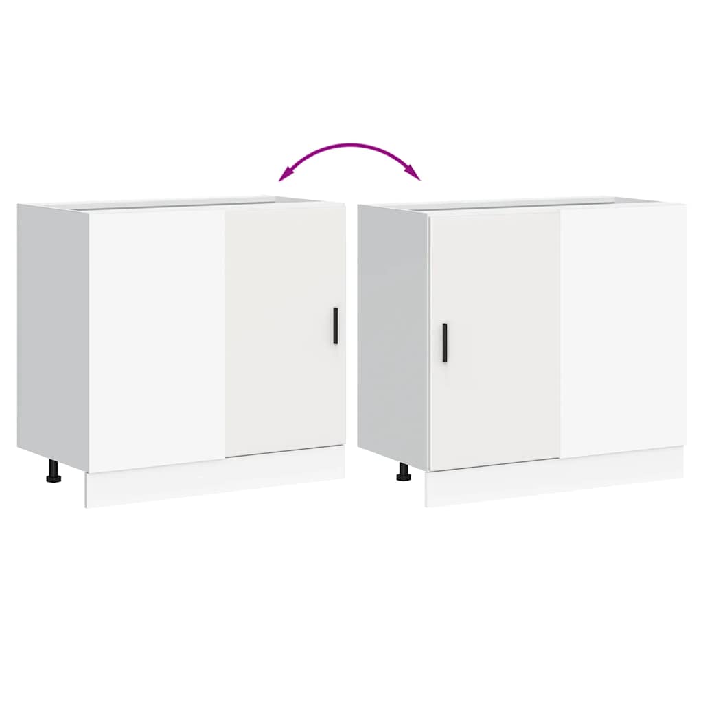 Kitchen Base Cabinet Lyon White Engineered Wood