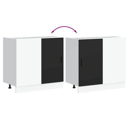 Kitchen Base Cabinet Lyon Black Engineered Wood