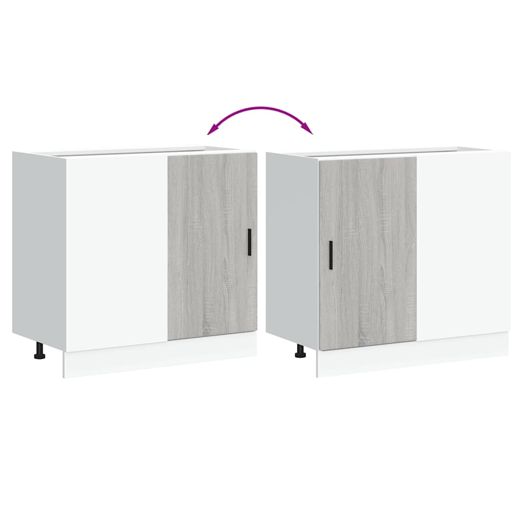 Kitchen Base Cabinet Lyon Grey Sonoma Engineered Wood